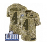 Men's Nike Los Angeles Rams #4 Greg Zuerlein Limited Camo 2018 Salute to Service Super Bowl LIII Bound NFL Jersey