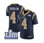Men's Nike Los Angeles Rams #4 Greg Zuerlein Navy Blue Team Color Vapor Untouchable Limited Player Super Bowl LIII Bound NFL Jersey