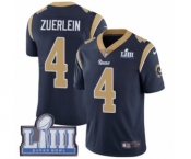 Men's Nike Los Angeles Rams #4 Greg Zuerlein Navy Blue Team Color Vapor Untouchable Limited Player Super Bowl LIII Bound NFL Jersey