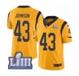 Men's Nike Los Angeles Rams #43 John Johnson Limited Gold Rush Vapor Untouchable Super Bowl LIII Bound NFL Jersey