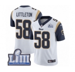 Men's Nike Los Angeles Rams #58 Cory Littleton White Vapor Untouchable Limited Player Super Bowl LIII Bound NFL Jersey