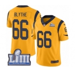 Men's Nike Los Angeles Rams #66 Austin Blythe Limited Gold Rush Vapor Untouchable Super Bowl LIII Bound NFL Jersey