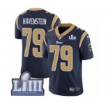 Men's Nike Los Angeles Rams #79 Rob Havenstein Navy Blue Team Color Vapor Untouchable Limited Player Super Bowl LIII Bound NFL Jersey