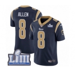 Men's Nike Los Angeles Rams #8 Brandon Allen Navy Blue Team Color Vapor Untouchable Limited Player Super Bowl LIII Bound NFL Jersey