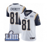 Men's Nike Los Angeles Rams #81 Gerald Everett White Vapor Untouchable Limited Player Super Bowl LIII Bound NFL Jersey