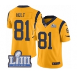 Men's Nike Los Angeles Rams #81 Torry Holt Limited Gold Rush Vapor Untouchable Super Bowl LIII Bound NFL Jersey