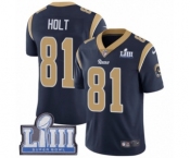 Men's Nike Los Angeles Rams #81 Torry Holt Navy Blue Team Color Vapor Untouchable Limited Player Super Bowl LIII Bound NFL Jersey