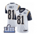 Men's Nike Los Angeles Rams #81 Torry Holt White Vapor Untouchable Limited Player Super Bowl LIII Bound NFL Jersey