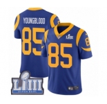 Men's Nike Los Angeles Rams #85 Jack Youngblood Royal Blue Alternate Vapor Untouchable Limited Player Super Bowl LIII Bound NFL Jersey