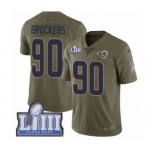 Men's Nike Los Angeles Rams #90 Michael Brockers Limited Olive 2017 Salute to Service Super Bowl LIII Bound NFL Jersey