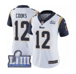 Women's Nike Los Angeles Rams #12 Brandin Cooks White Vapor Untouchable Limited Player Super Bowl LIII Bound NFL Jersey