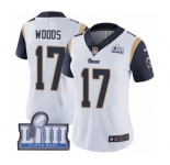 Women's Nike Los Angeles Rams #17 Robert Woods White Vapor Untouchable Limited Player Super Bowl LIII Bound NFL Jersey
