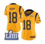 Women's Nike Los Angeles Rams #18 Cooper Kupp Limited Gold Rush Vapor Untouchable Super Bowl LIII Bound NFL Jersey