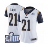 Women's Nike Los Angeles Rams #21 Aqib Talib White Vapor Untouchable Limited Player Super Bowl LIII Bound NFL Jersey