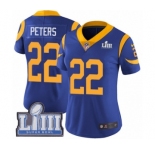 Women's Nike Los Angeles Rams #22 Marcus Peters Royal Blue Alternate Vapor Untouchable Limited Player Super Bowl LIII Bound NFL Jersey