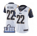 Women's Nike Los Angeles Rams #22 Marcus Peters White Vapor Untouchable Limited Player Super Bowl LIII Bound NFL Jersey