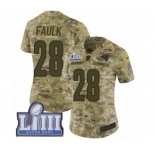 Women's Nike Los Angeles Rams #28 Marshall Faulk Limited Camo 2018 Salute to Service Super Bowl LIII Bound NFL Jersey