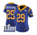Women's Nike Los Angeles Rams #29 Eric Dickerson Royal Blue Alternate Vapor Untouchable Limited Player Super Bowl LIII Bound NFL Jersey