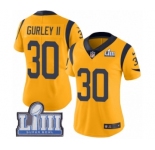 Women's Nike Los Angeles Rams #30 Todd Gurley Limited Gold Rush Vapor Untouchable Super Bowl LIII Bound NFL Jersey