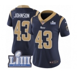 Women's Nike Los Angeles Rams #43 John Johnson Navy Blue Team Color Vapor Untouchable Limited Player Super Bowl LIII Bound NFL Jersey