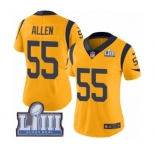 Women's Nike Los Angeles Rams #55 Brian Allen Limited Gold Rush Vapor Untouchable Super Bowl LIII Bound NFL Jersey