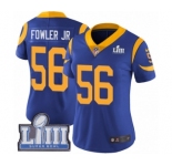 Women's Nike Los Angeles Rams #56 Dante Fowler Jr Royal Blue Alternate Vapor Untouchable Limited Player Super Bowl LIII Bound NFL Jersey