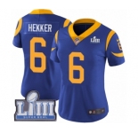 Women's Nike Los Angeles Rams #6 Johnny Hekker Royal Blue Alternate Vapor Untouchable Limited Player Super Bowl LIII Bound NFL Jersey