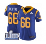 Women's Nike Los Angeles Rams #66 Austin Blythe Royal Blue Alternate Vapor Untouchable Limited Player Super Bowl LIII Bound NFL Jersey