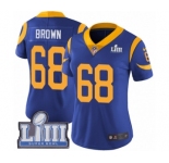 Women's Nike Los Angeles Rams #68 Jamon Brown Royal Blue Alternate Vapor Untouchable Limited Player Super Bowl LIII Bound NFL Jersey