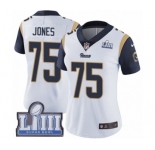 Women's Nike Los Angeles Rams #75 Deacon Jones White Vapor Untouchable Limited Player Super Bowl LIII Bound NFL Jersey