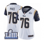 Women's Nike Los Angeles Rams #76 Orlando Pace White Vapor Untouchable Limited Player Super Bowl LIII Bound NFL Jersey
