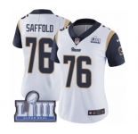 Women's Nike Los Angeles Rams #76 Rodger Saffold White Vapor Untouchable Limited Player Super Bowl LIII Bound NFL Jersey