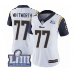 Women's Nike Los Angeles Rams #77 Andrew Whitworth White Vapor Untouchable Limited Player Super Bowl LIII Bound NFL Jersey