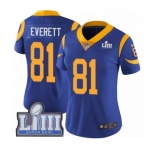 Women's Nike Los Angeles Rams #81 Gerald Everett Royal Blue Alternate Vapor Untouchable Limited Player Super Bowl LIII Bound NFL Jersey