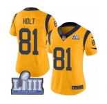 Women's Nike Los Angeles Rams #81 Torry Holt Limited Gold Rush Vapor Untouchable Super Bowl LIII Bound NFL Jersey