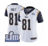 Women's Nike Los Angeles Rams #81 Torry Holt White Vapor Untouchable Limited Player Super Bowl LIII Bound NFL Jersey