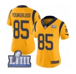 Women's Nike Los Angeles Rams #85 Jack Youngblood Limited Gold Rush Vapor Untouchable Super Bowl LIII Bound NFL Jersey