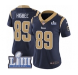 Women's Nike Los Angeles Rams #89 Tyler Higbee Navy Blue Team Color Vapor Untouchable Limited Player Super Bowl LIII Bound NFL Jersey