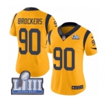 Women's Nike Los Angeles Rams #90 Michael Brockers Limited Gold Rush Vapor Untouchable Super Bowl LIII Bound NFL Jersey