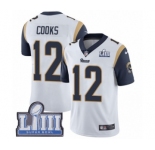 Youth Nike Los Angeles Rams #12 Brandin Cooks White Vapor Untouchable Limited Player Super Bowl LIII Bound NFL Jersey