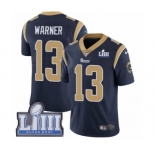 Youth Nike Los Angeles Rams #13 Kurt Warner Navy Blue Team Color Vapor Untouchable Limited Player Super Bowl LIII Bound NFL Jersey