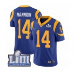 Youth Nike Los Angeles Rams #14 Sean Mannion Royal Blue Alternate Vapor Untouchable Limited Player Super Bowl LIII Bound NFL Jersey