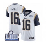 Youth Nike Los Angeles Rams #16 Jared Goff White Vapor Untouchable Limited Player Super Bowl LIII Bound NFL Jersey