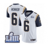Youth Nike Los Angeles Rams #6 Johnny Hekker White Vapor Untouchable Limited Player Super Bowl LIII Bound NFL Jersey