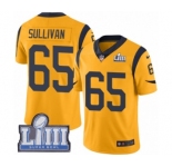 Youth Nike Los Angeles Rams #65 John Sullivan Limited Gold Rush Vapor Untouchable Super Bowl LIII Bound NFL Jersey