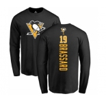 NHL Adidas Pittsburgh Penguins #19 Derick Brassard Black Backer Long Sleeve T-Shirt