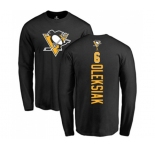 NHL Adidas Pittsburgh Penguins #6 Jamie Oleksiak Black Backer Long Sleeve T-Shirt