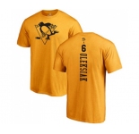 NHL Adidas Pittsburgh Penguins #6 Jamie Oleksiak Gold One Color Backer T-Shirt