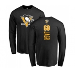 NHL Adidas Pittsburgh Penguins #68 Jaromir Jagr Black Backer Long Sleeve T-Shirt