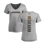 NHL Women Adidas Pittsburgh Penguins #15 Riley Sheahan Ash Backer T-Shirt
